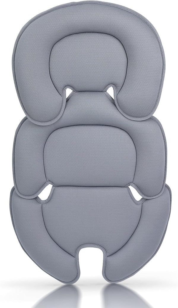 Infant Car Seat Insert Cushion Pad - Soft Head and Body Supports for Babies, Suitable for Car Seats and Strollers (Grey)