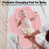 Baby Portable Diaper Changing Pad – Foldable Travel Mat with Built-in Pillow, Waterproof Compact Changing Pad