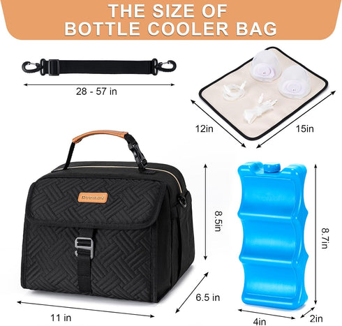 Docami Pack 6 9 Breast Milk Cooler Bag with Ice Fits Bottles Milk Up to Ounce, Breast Pump Cooler Bag for Nursing Mom