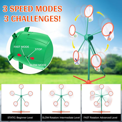 Kids Shooting Target for Nerf Gun Party - Outdoor Indoor Large Rotating Target Challenge, Shooting Game Practice for