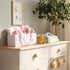 Shinylin Diaper Caddy Organizer with Pink Bow Portable Nursery Storage Basket with Handles and Removable Dividers Cute