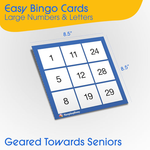 Keeping Busy Bingo Dementia Activities for Seniors | Cards, Chips & 6 Board Set for Elderly Games