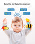 Infinno Baby Wrist Rattle Socks and Foot Finder Set, Perfect Toys for 0-12 Months Newborn Boys and Girls, Garden Bug