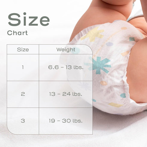 1, 216 Count, (6.6 lbs 13 lbs), Evolur Snuggle Bum Baby Diapers - Size for Newborns - Ulta Absorbent Diapers Newborn