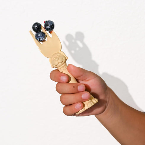 Set 6 Pack (3 3 3D Made in USA Spoon la la Toddler Utensils - Spoons & Forks for Kids) - Self-Standing Ergonomic Cat