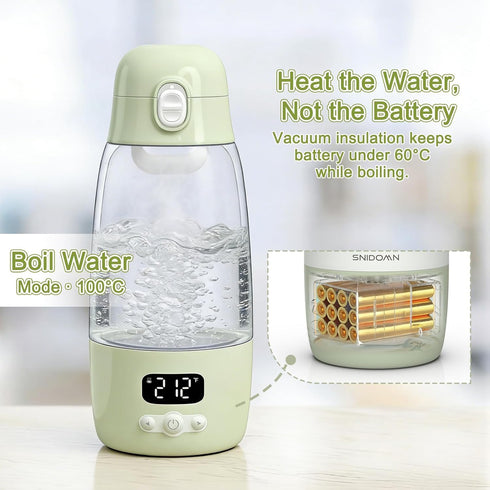 Snidomn 17.8oz 2-Min Portable Bottle Warmer for Travel, Baby Bottle Warmer for Breastmilk & Formula, Fast Heating