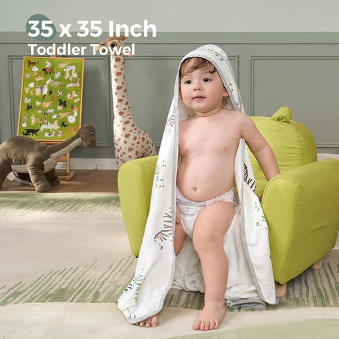 Momcozy Set Best Wishes Baby Towel with Hooded-Original Design Baby Towel -Soft & Absorbent- Shower Gifts or Bath