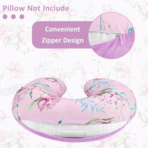 DILIMI Baby Car Seat Cover and Nursing Pillow Cover for Girls, Purple Floral