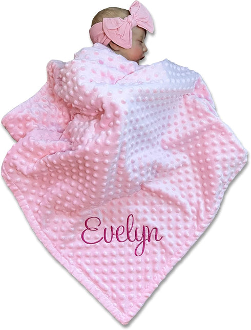Embroidered Blanket Baby Beautiful Monogrammed Large Personalized for Boys and Girls Soft