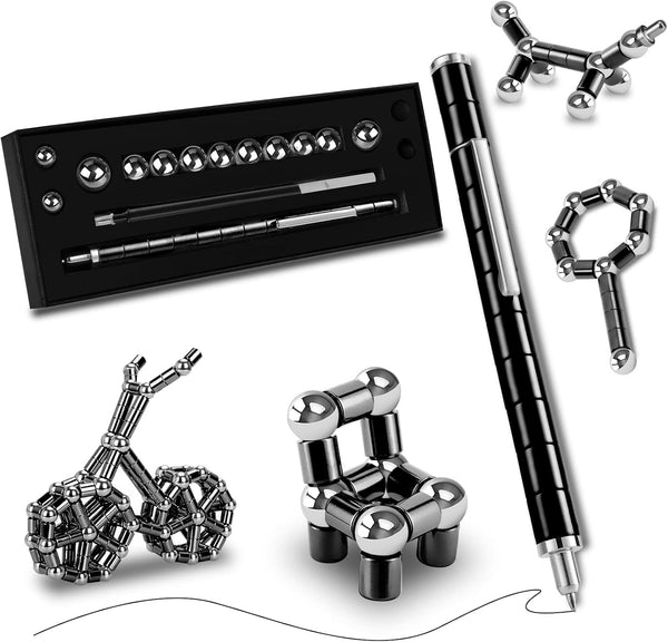 LARAH Black Fidget Pen Toy, Sensory Tool EDC Fidgeting Game for Adults, Cool