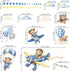 decalmile Airplane with Animals Wall Stickers Hot Air Balloon Bear Clouds Wall Decals Baby Nursery Kids Bedroom Living