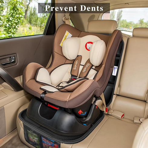 Gowhalle (Black--2pcs) Car Seat Protector, Non-Slip Rubber Padded Backing Seat Protector for Child Seats, Waterproof