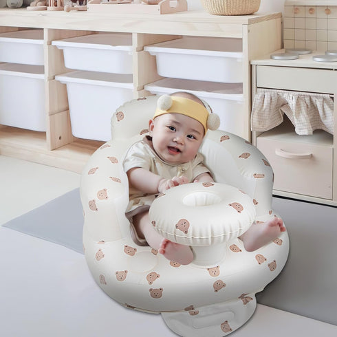 Inflatable Baby Chair with Tray, Blow Up Baby Seat for Infants 3 Months & Up