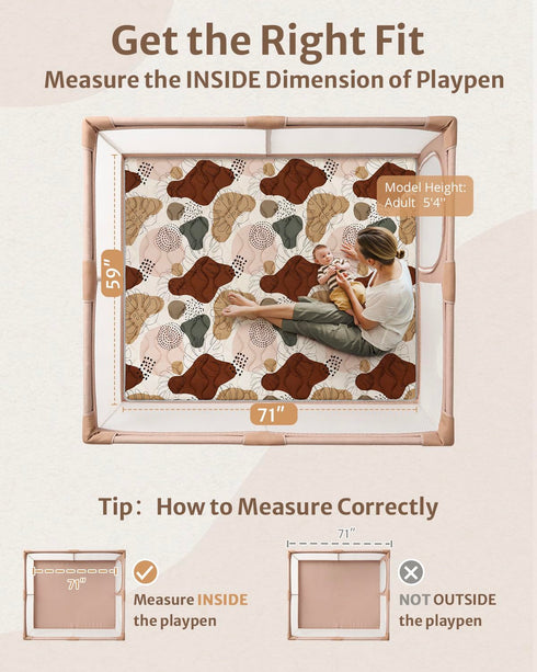 71x59 Inch Blissful Diary Baby Play Mats for Floor, Extra Thicker & Large Soft Cushioning Foam Playmats for Babies