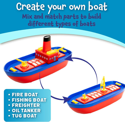 Set, 3 10 Popular Playthings Magnetic Build-a-Boat High Seas Play Waterproof Floating Bath Toddler Toys, Gifts for Kids