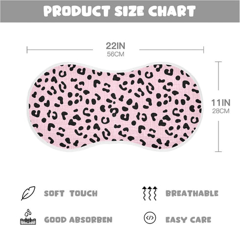 GOODOLD Set 2 Pack Leopard Print Pink Muslin Baby Burp Cloths - Super Absorbent and Soft Burping Rags - Cotton Burp