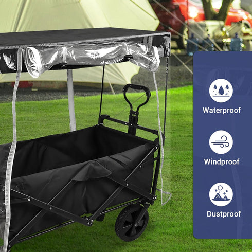 LOSCHEN Wagon Rain Wind Cover for Outdoor Garden Camping Picnic Wagon Stroller Waterproof,Folding Trolley Cart
