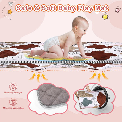 65x50 Playpen Mat for Baby Crawling: Large Baby Play Mat for Kids Infants, Toddler, Soft Non-Slip & Washable Baby Floor
