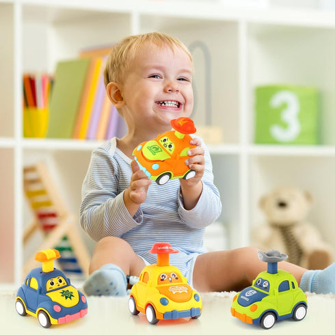 Car Toys for Toddlers 1-3, One Year Old Boy Birthday Gift, Pull Back City Vehicle Toys for Kids Party Favors