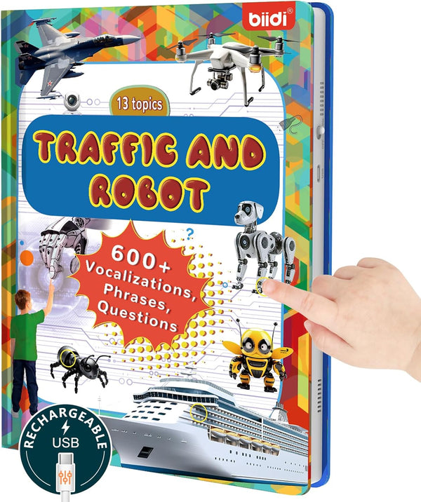 English Talking Book,Interactive Word Sound Book Toddler 3-5,Sensory Autism Toy,Educational Learning Travel