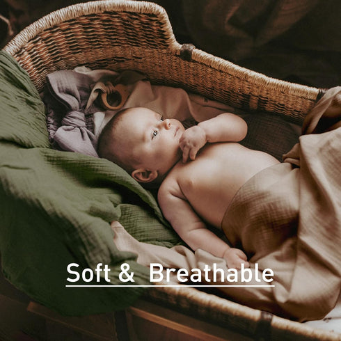 Muslin Swaddle Blankets, 5 Pack Neutral Burp Cloths for Newborn Boys and Girls, Breathable Skin-Friendly Wrap (Elegant