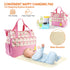 5PCS Set Moclever Diaper Bag Tote for Baby Essentials Large Baby Bags for Mom, Waterproof Maternity Bags with Bottle