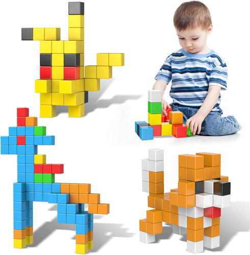 Magnetic Building Blocks Toys for Toddler Girls & Boys, Age 2-4, 3-5, 4-8, Upgraded 3D STEM Montessori Toys