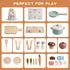 Toywoo Sets Playset Sets 3-5 Set) Wooden Play Kitchen Accessories Pretend Toy Pots and Pans for Kids Kitchen with Toy