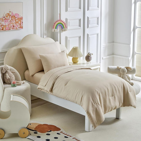 Set Set 5 Set Kids Comforter Sheet - Soft and Breathable Bed Includes Quilted Comforter, Fitted Sheet, Flat Top Sheet