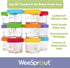 WeeSprout Glass Baby Food Storage Jars w/Lids, 12 Pack Set, 4 oz, Reusable Small Containers for Snack, Puree, Breast