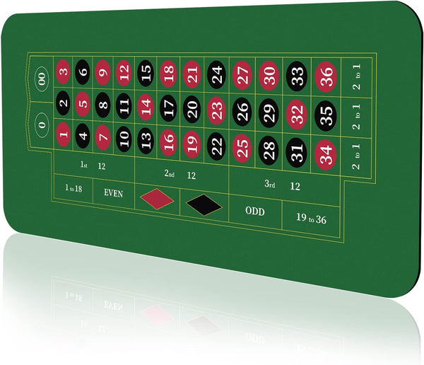 YUZPKRSI 70" x 35" Roulette Casino Mat, Roll-up Poker Mat for Table
