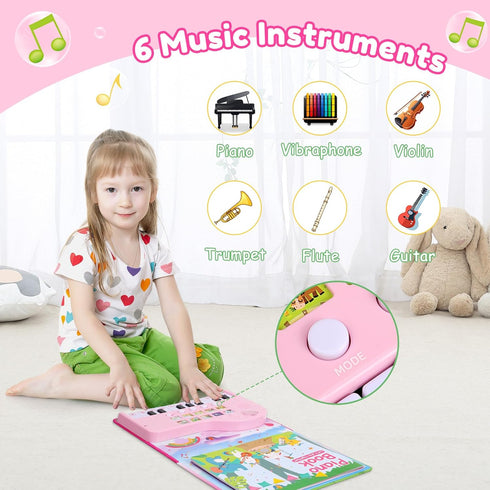 3 3 4 5 6 7 8 2-4 3-4 3-5 3-6 5-8 Toys for Year Old Girls Gifts - Piano Book Educational Toddler Musical Toys for Kids