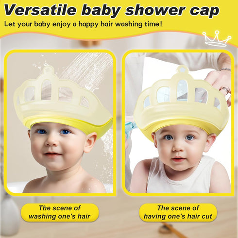 0-9 Baby Shower Cap Shield for Kids Visor Hat for Eye and Ear Protection Adjustable for Years Old Children Cute Crown