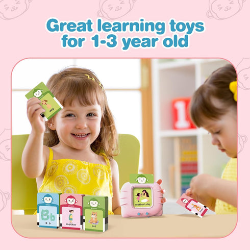 Cards-296 1 2 3 4 Toddler Girls Toys Talking Flash Sight Words, Educational Toys for Year Old, Speech Therapy&Autism