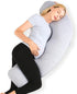 Momcozy Pregnancy Pillows for Side Sleeping, J Shaped Maternity Body Pillow for