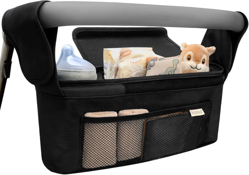 haakaa Universal Stroller Organizer - Black, Single Cup Holder, Stroller Caddy Accessories