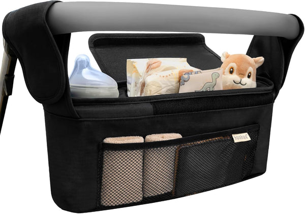 haakaa Universal Stroller Organizer - Black, Single Cup Holder, Stroller Caddy Accessories