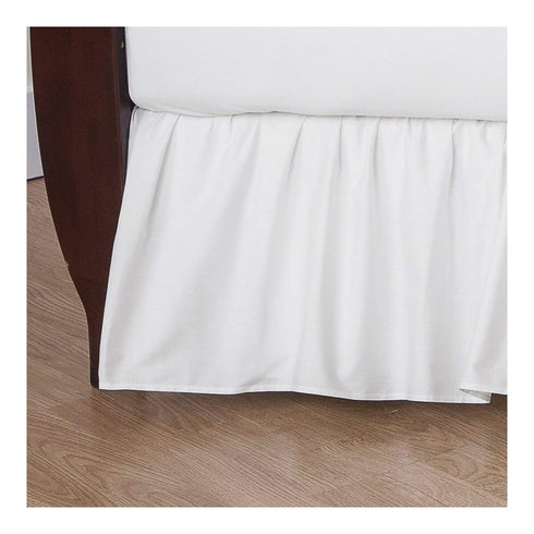 American Baby Company 100% Natural Cotton Percale Ruffled Crib Skirt, White, 52"L
