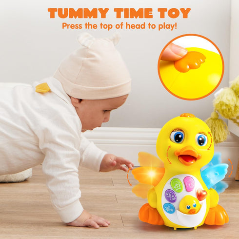 JOYIN Baby Toys Duck - Infant Dancing Crawling Musical Toy 18+ Months with Music & Lights, Baby Easter Basket Gift