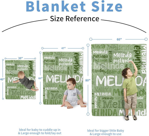 Letter(47"x60") KAINSY Personalized Baby Blanket, Custom Name Baby Blanket for Boy Girl, Double Layer Dotted Backing