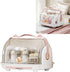 Pink Baby Bottle Organizer with Lid and Drainer