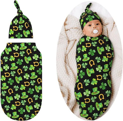 Green Holiday Swaddle Blankets Soft Receiving Blanket Baby Swaddle Wrap for Baby