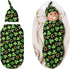 Green Holiday Swaddle Blankets Soft Receiving Blanket Baby Swaddle Wrap for Baby