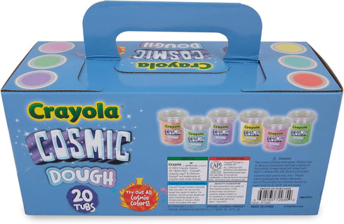 Crayola Dough - Cosmic Play Dough | 20 Tubs of 3oz Non-Toxic Modeling Compound in 6 Cosmic Colors