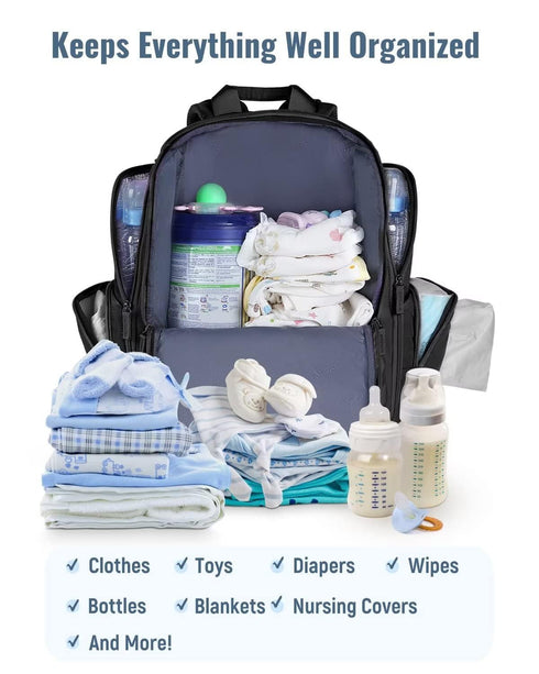 Backpack, Backpack 2 Mancro Diaper Bag Multifunctional Baby Bag with Large Capacity and Waterproof Fabric,Diaper