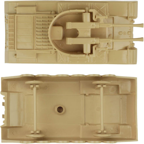BMC Classic Payton Anti-Aircraft Tanks - 4pc Tan Green Plastic Army Men Vehicles