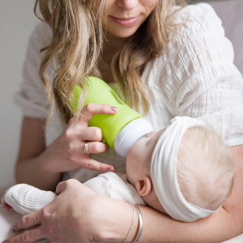 (8 oz, Olababy Silicone Sleeve for Avent Natural Glass Baby Bottles Green)