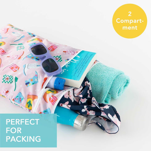 Packing Bumkins Waterproof Wet Dry Bag for Baby, Travel, Swim Suit, Cloth Diaper, Pump Parts, Pool, Beach, Gym Clothes