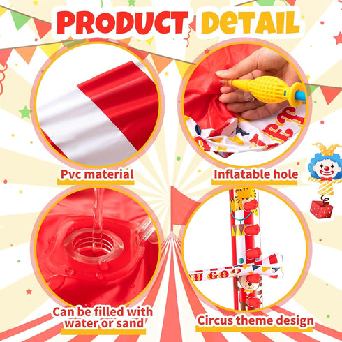 Threan Circus Inflatable Limbo Game - Fun Indoor Outdoor Birthday Party Games for Kids, Adults, Family Bonding