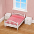 1: 12 Set Miniature Furniture Pink Double Bed Synthetic Material Dollhouse Furniture Baby Doll Accessories